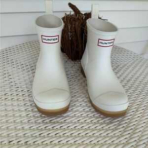 Hunter Kids Cream Rain Boots